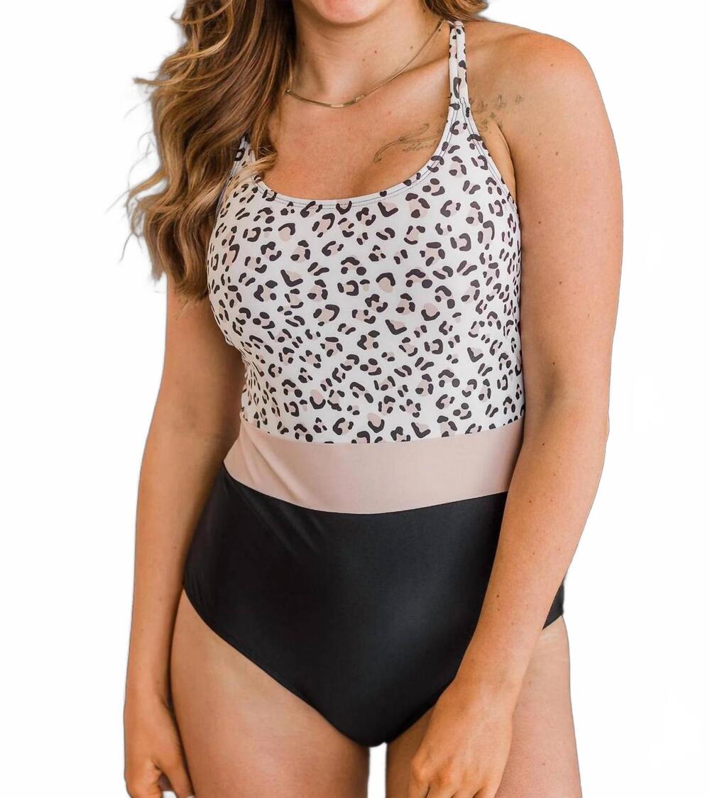 NEW MACK & MAL women's ocean outings one piece swimsuit in leopard